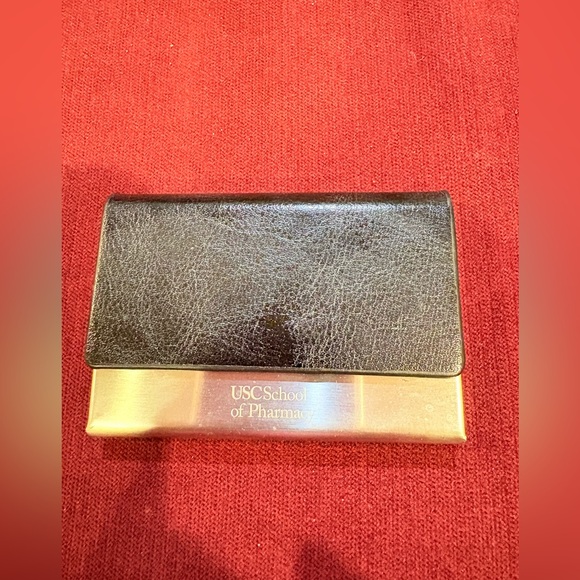 Like New Magnet Leather Business Card Holder-USCSchool of Pharmacy - Picture 1 of 6